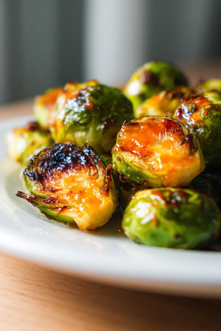 orange maple glazed brussels sprouts