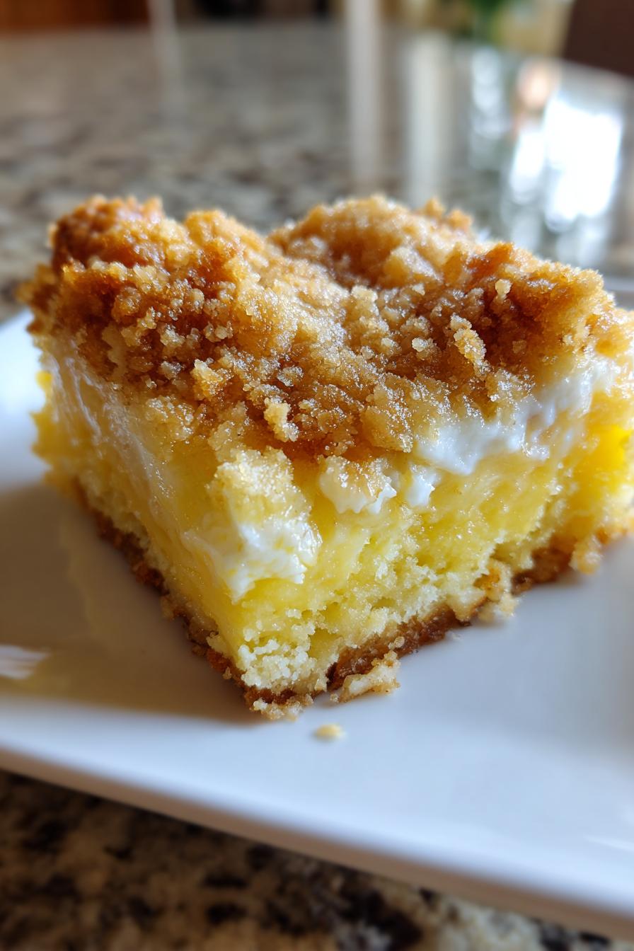 4 ingredient lemon cream cheese dump cake