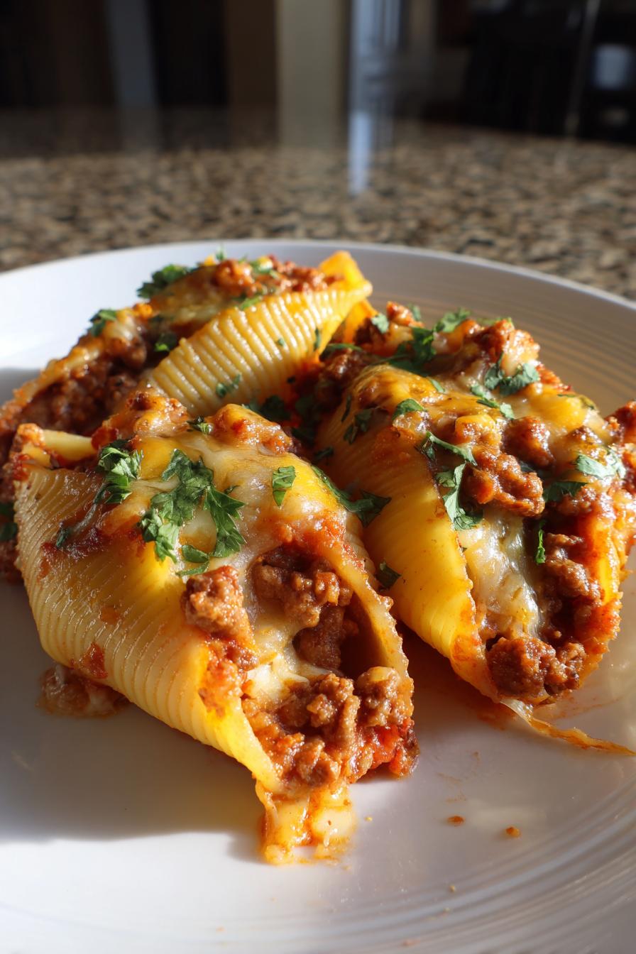 Cheesy Taco Stuffed Pasta Shells - detail 1