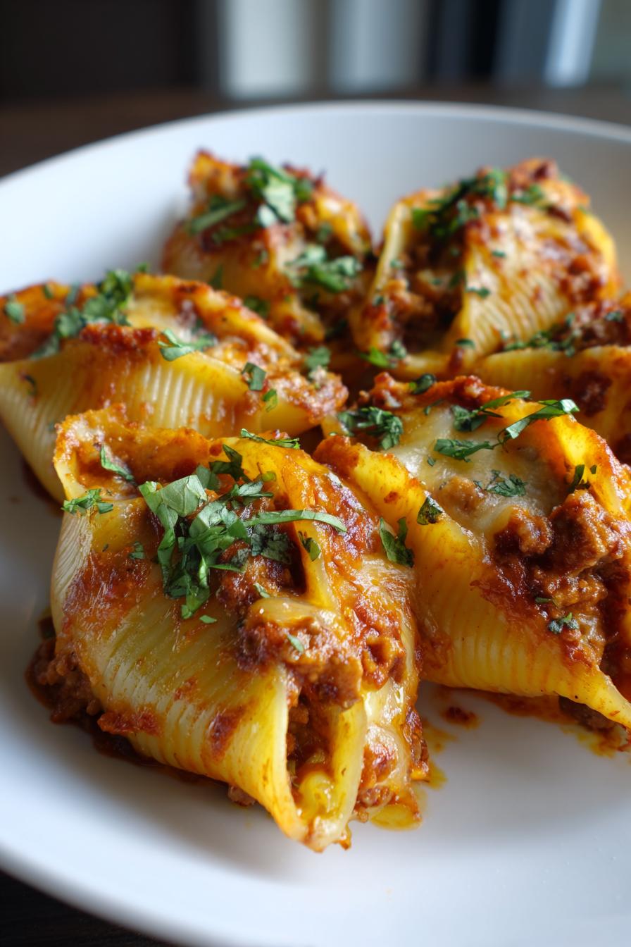 Cheesy Taco Stuffed Pasta Shells - detail 2