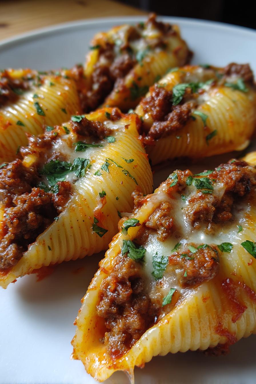 Cheesy Taco Stuffed Pasta Shells