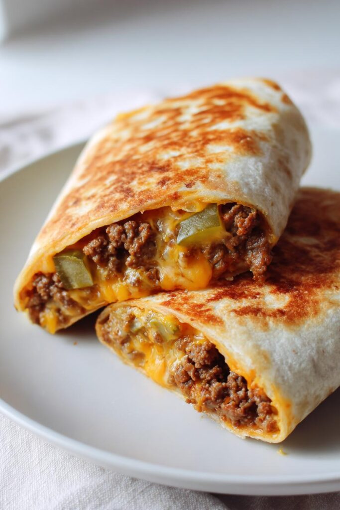 easy air fryer cheeseburger wraps
