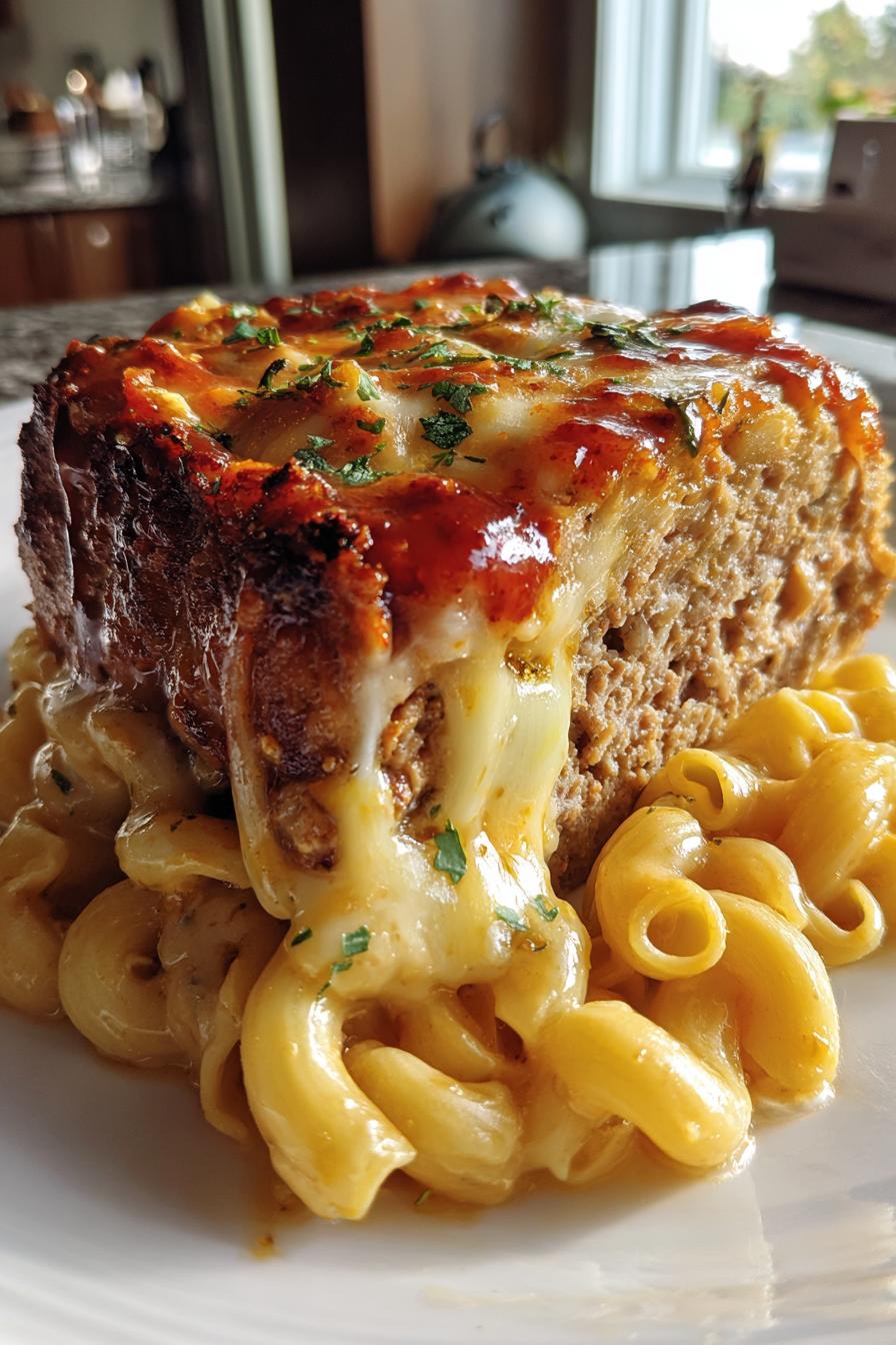meatloaf and cheddar shells casserole - detail 1