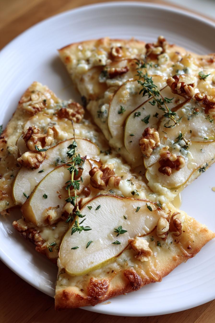 pear gorgonzola and walnut flatbread - detail 1