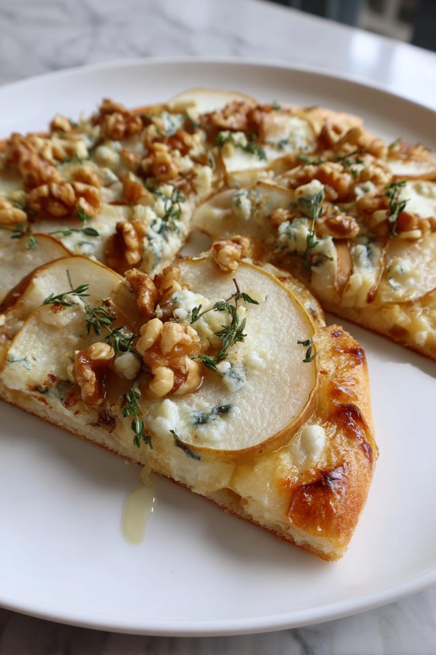 pear gorgonzola and walnut flatbread - detail 2