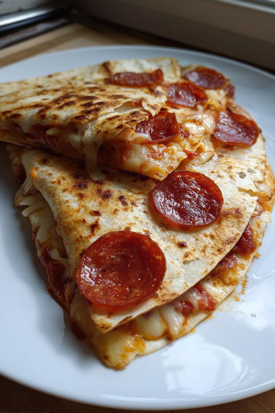 pepperoni pizza quesadillas - detail 1