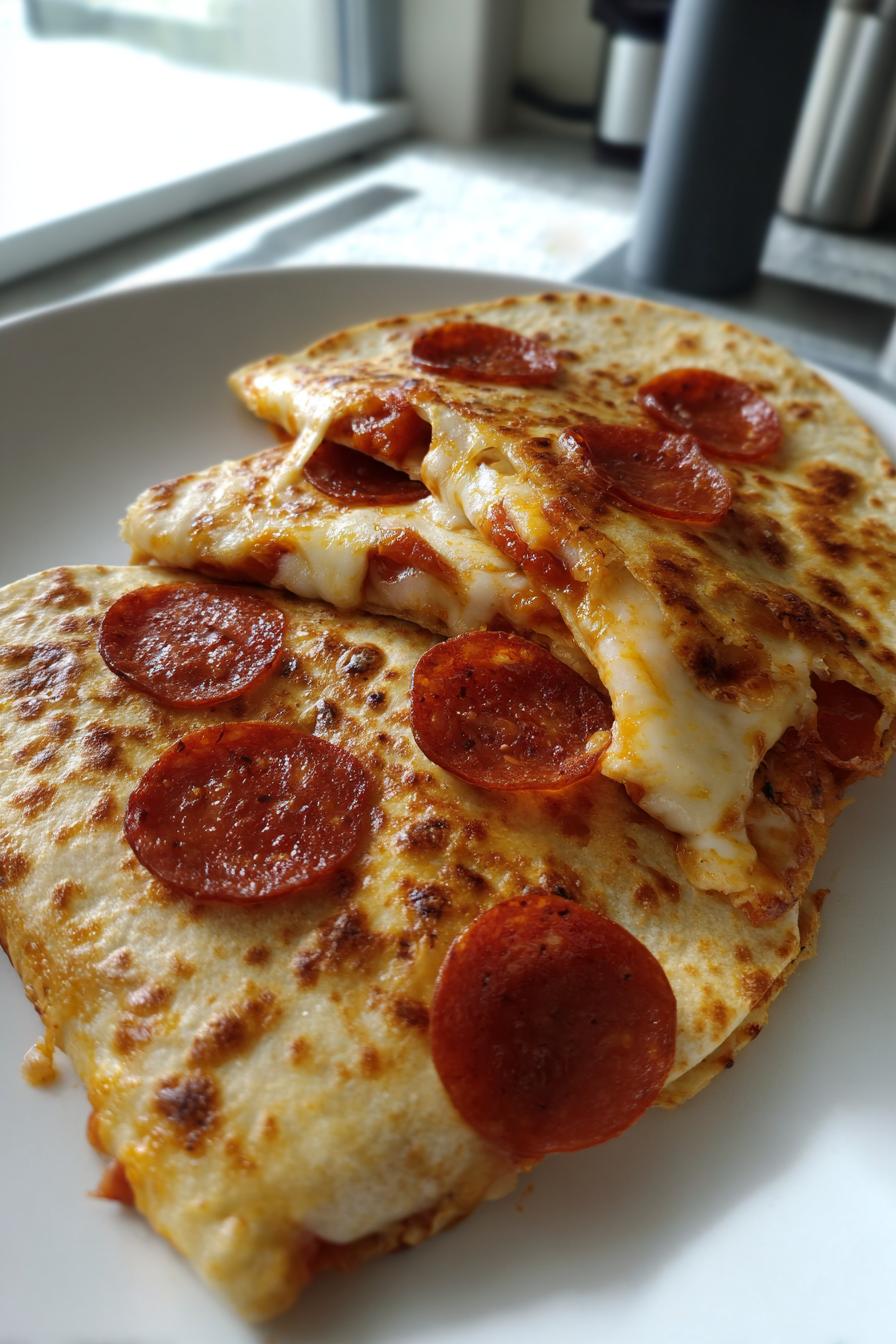 pepperoni pizza quesadillas - detail 2