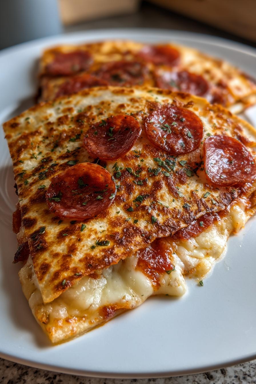 pepperoni pizza quesadillas