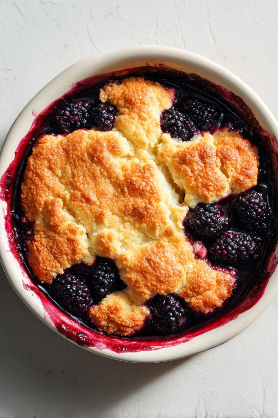 warm sweet blackberry cobbler - detail 1