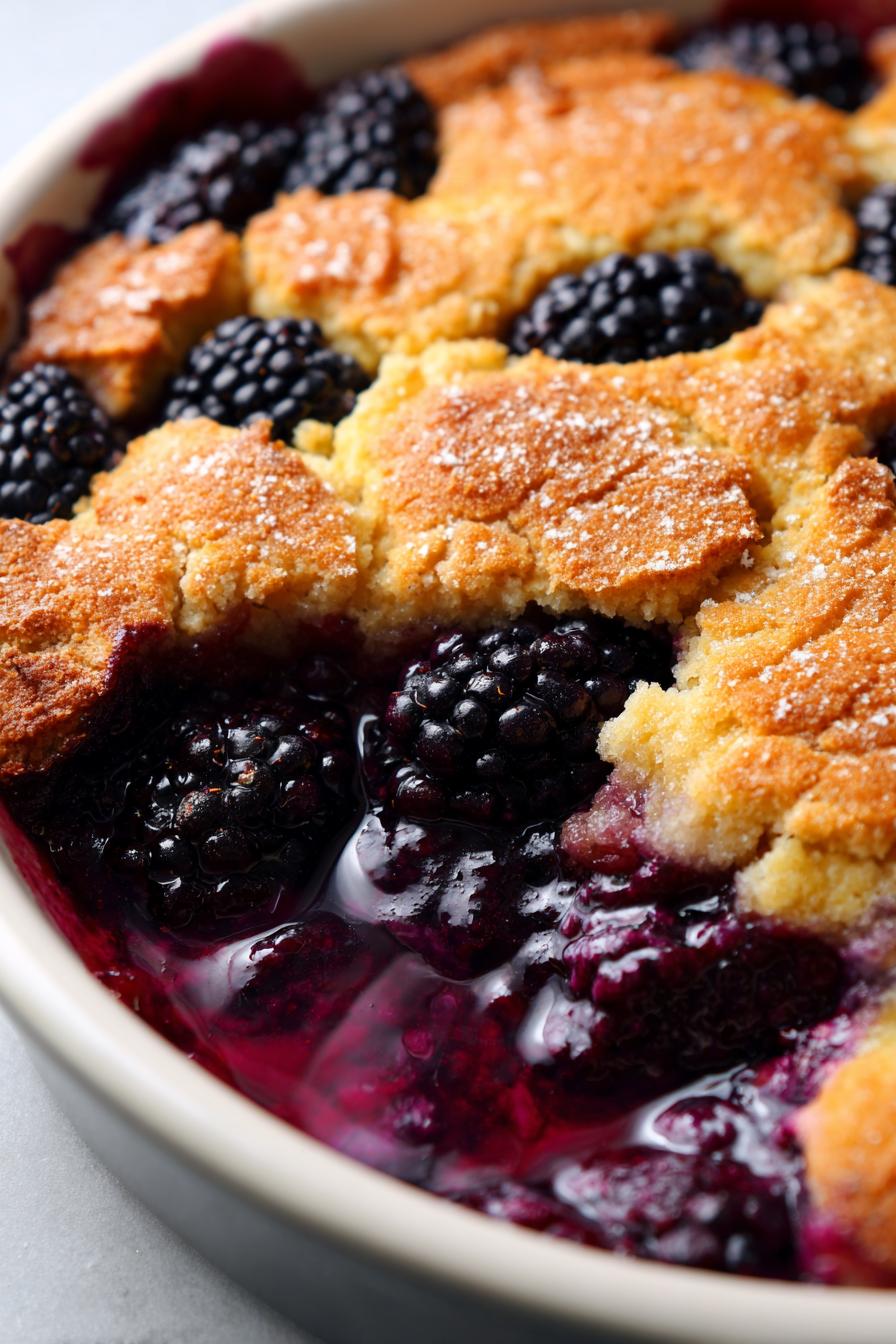 warm sweet blackberry cobbler