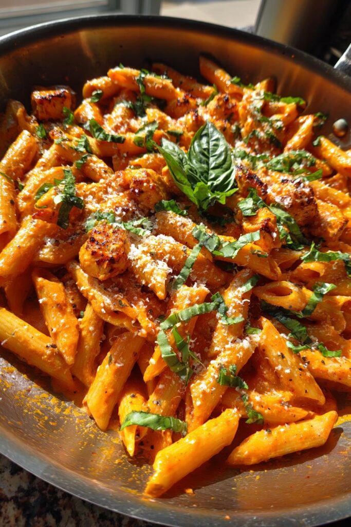penne alla vodka with chicken