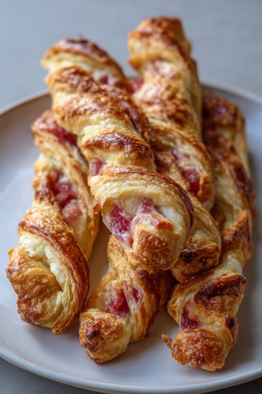 rhubarb cream cheese danish twists bakery style at home - detail 2