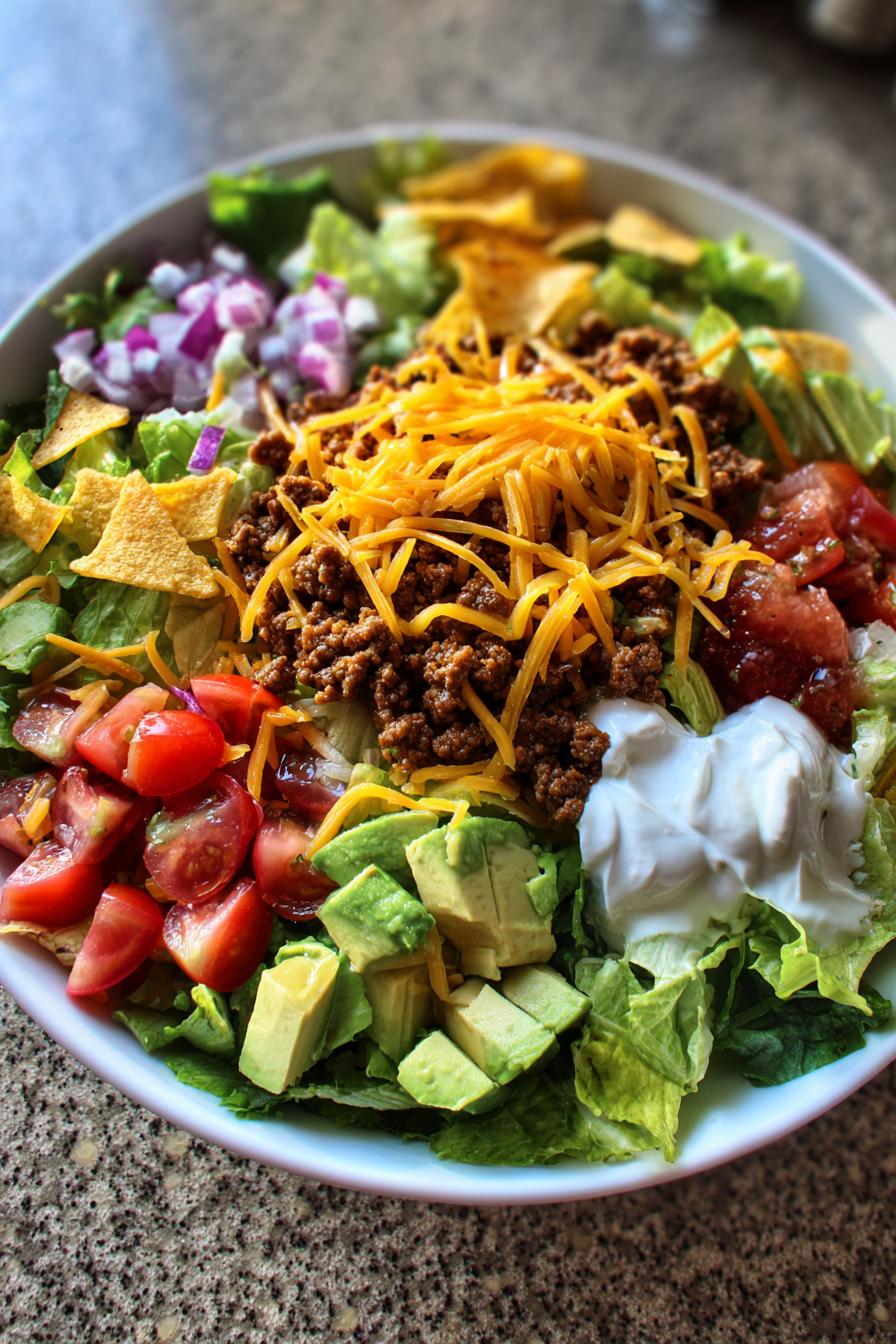 taco salad with ground beef - detail 1
