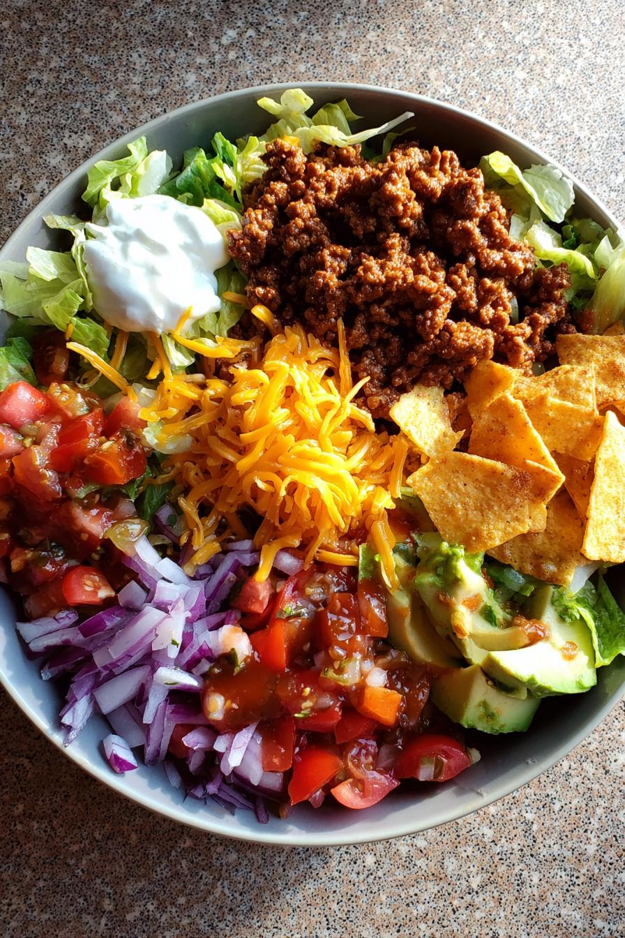 taco salad with ground beef - detail 2
